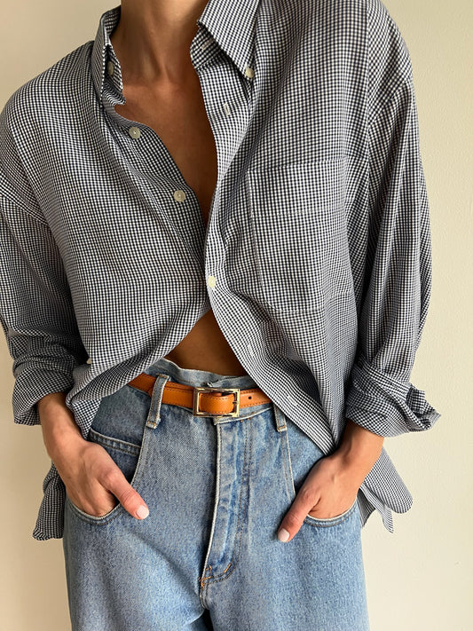 Vintage YSL Ocean Grid Button Down