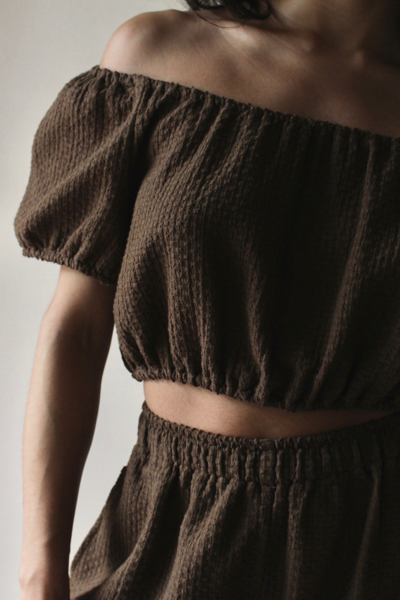 Stella Basketweave Cotton Crop Top