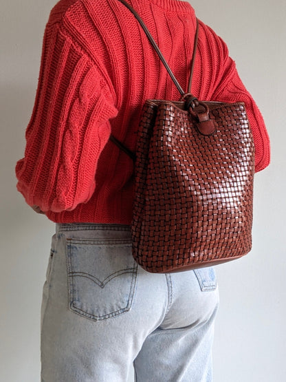 Favorite Vintage Woven Leather Backpack