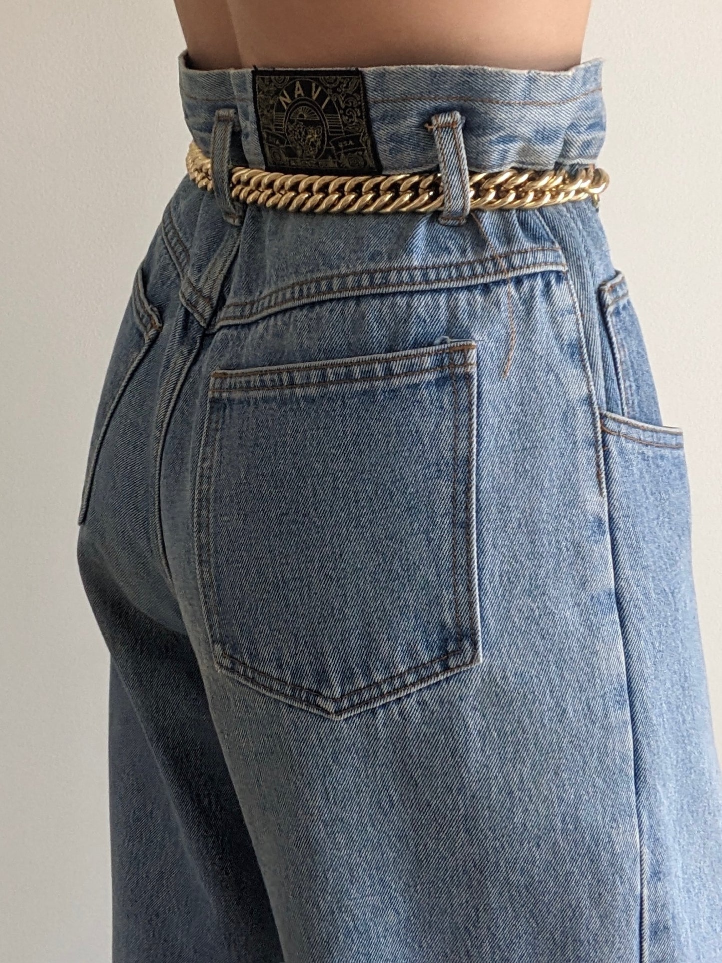 Favorite Vintage Gold Chain & Embossed Leather Belt