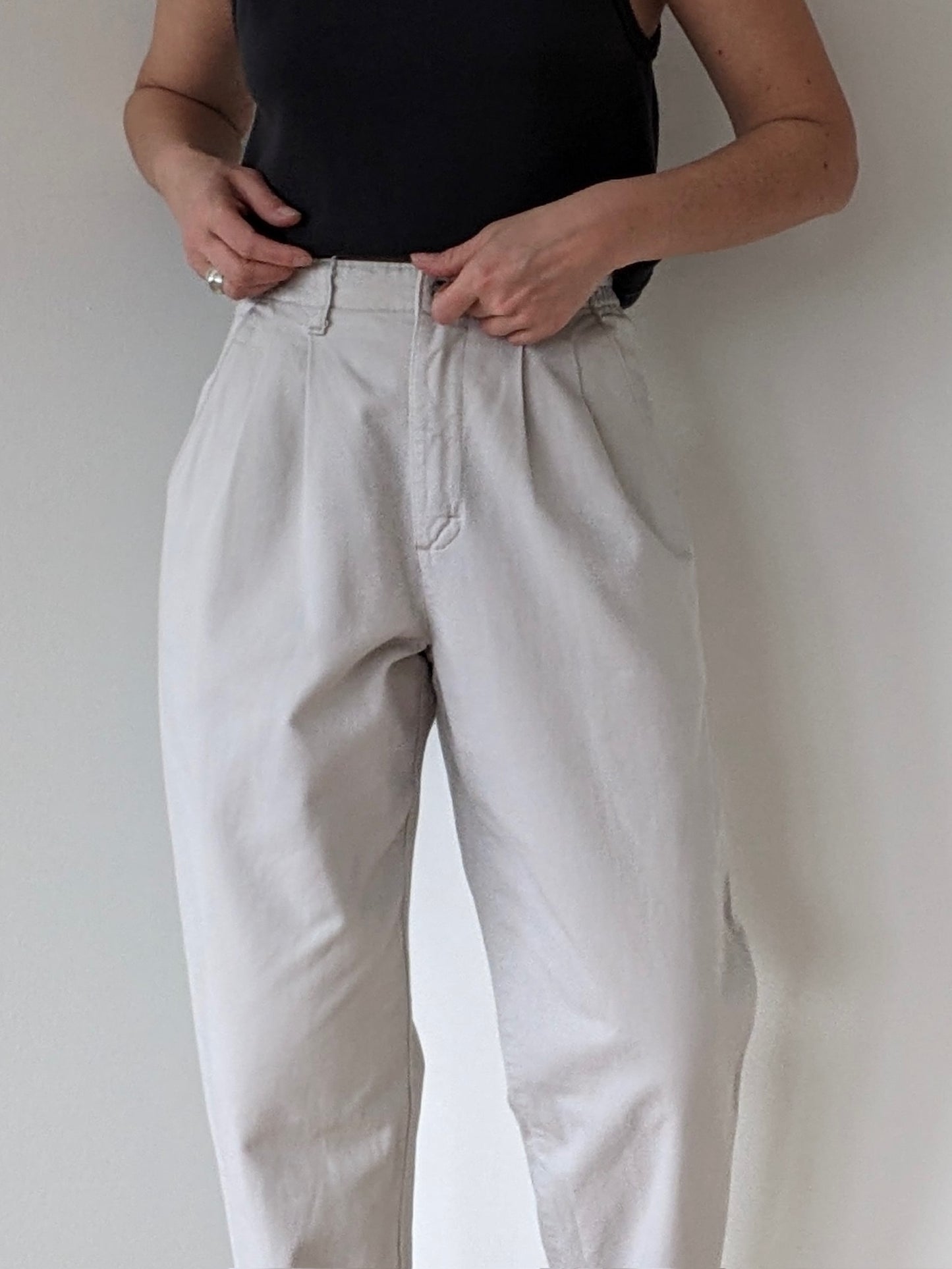 Vintage Pleated Khaki Trousers