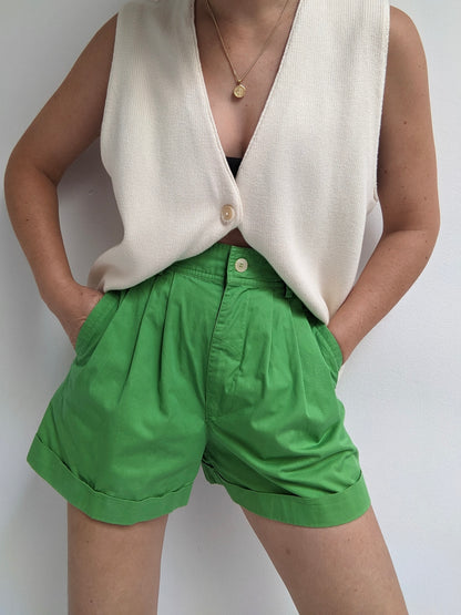 90s Esprit Lime Pleated Shorts