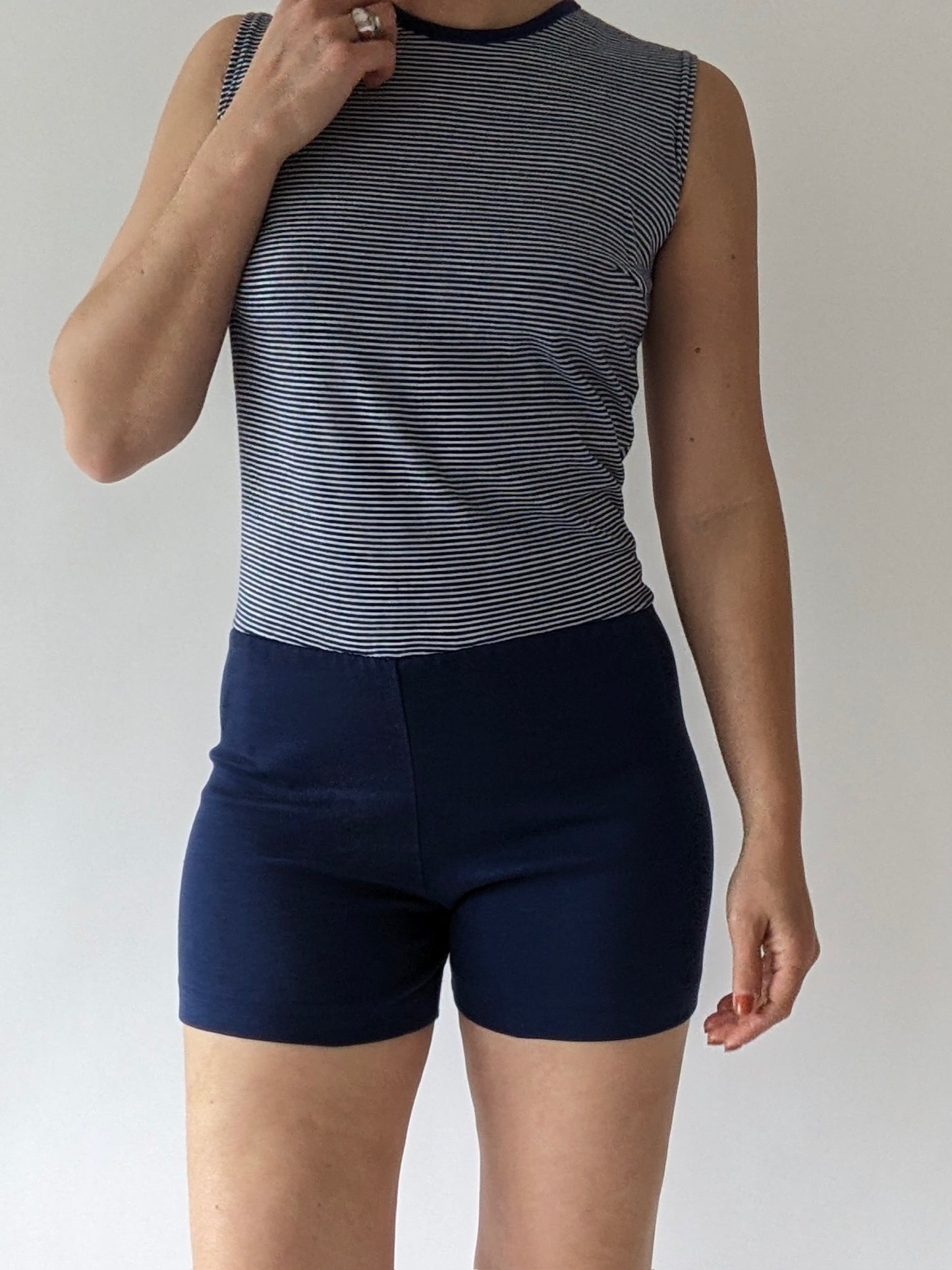 Fun Vintage 1950s Gym Wear Striped Romper