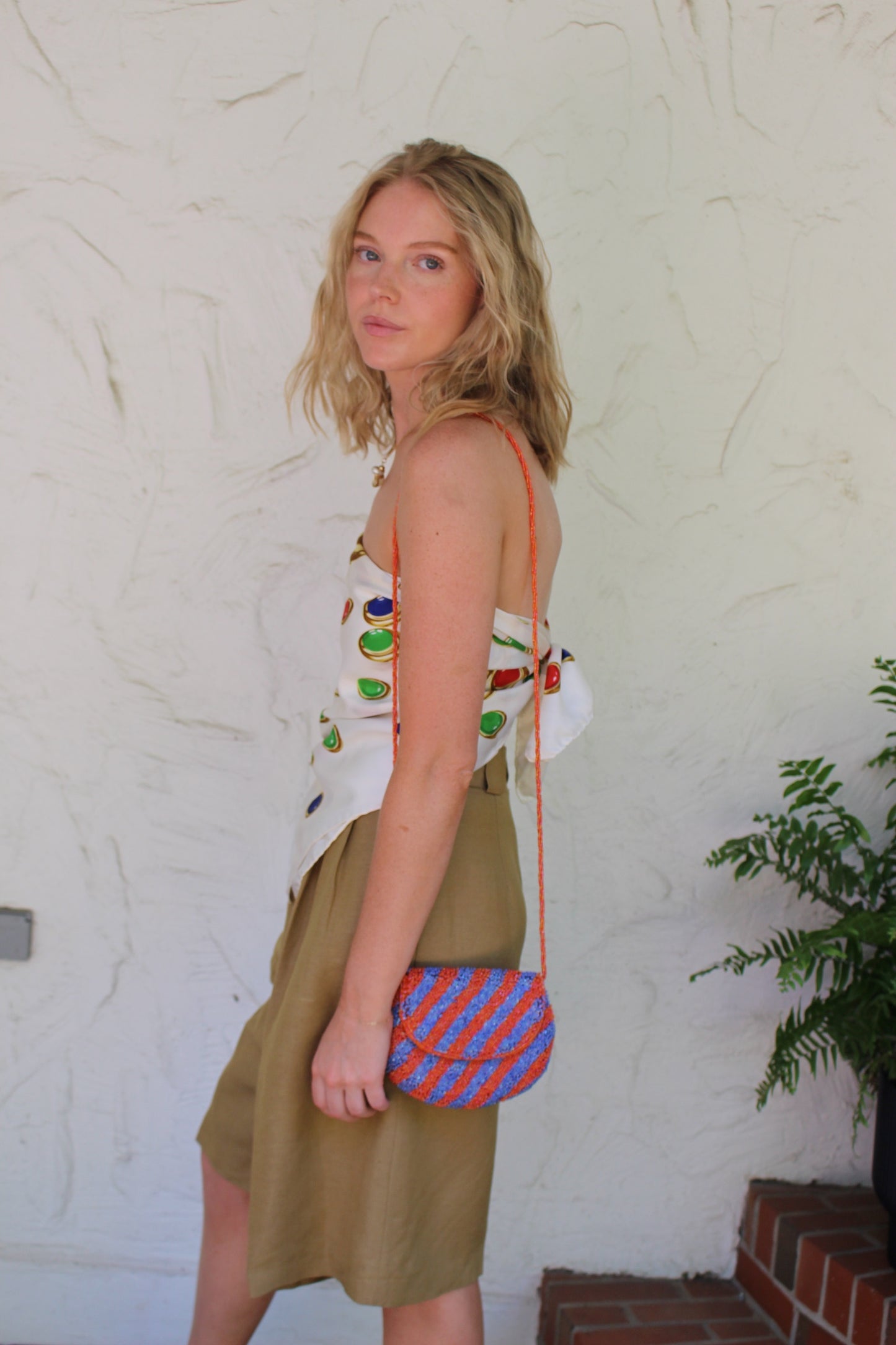 Amazing Vintage Coral & Ocean Beaded Purse