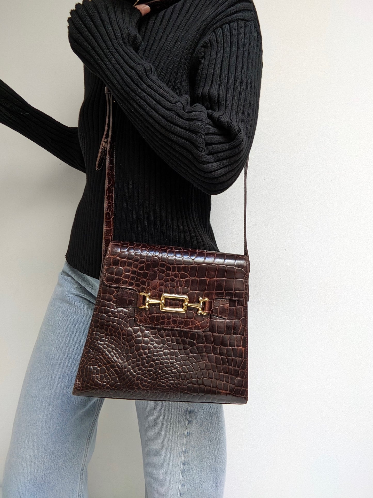 Statement Vintage Embossed Leather Bag