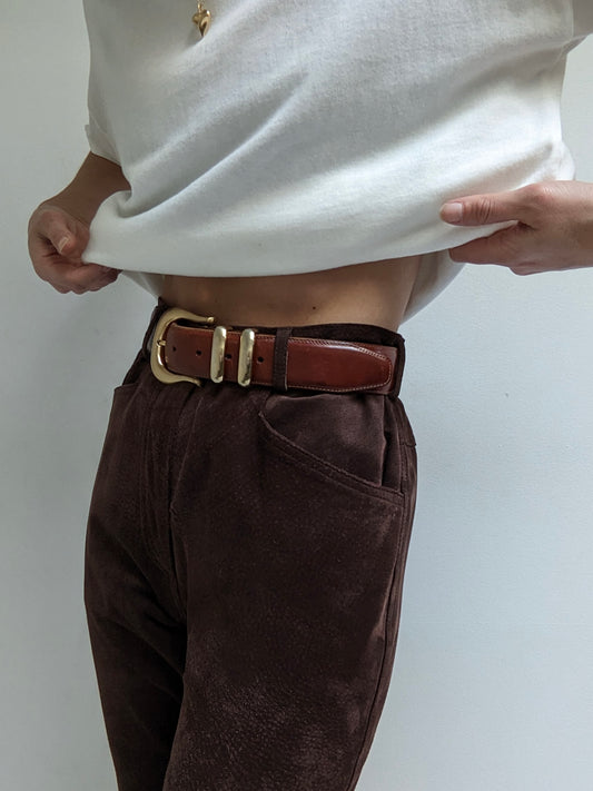 Favorite Vintage Mahogany Suede Pant