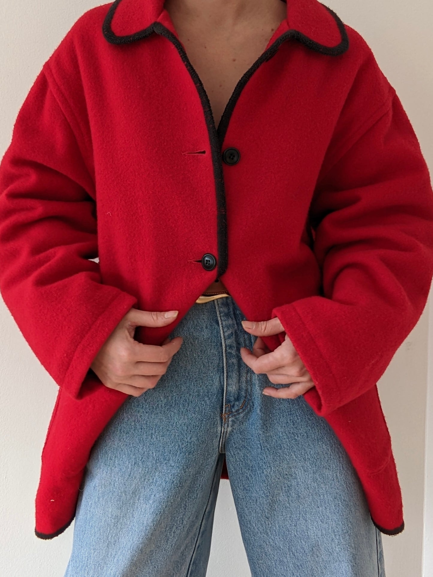 Vintage Woolrich Chili Red Wool Coat