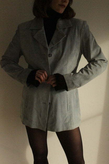 Lovely Vintage Powder Blue Suede Jacket