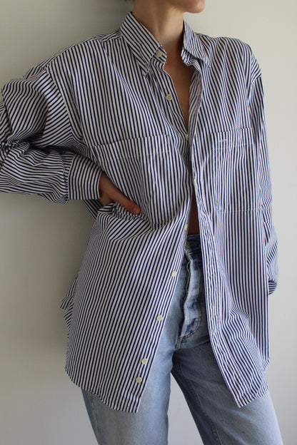 90s Striped Burberrys Button Down Shirt