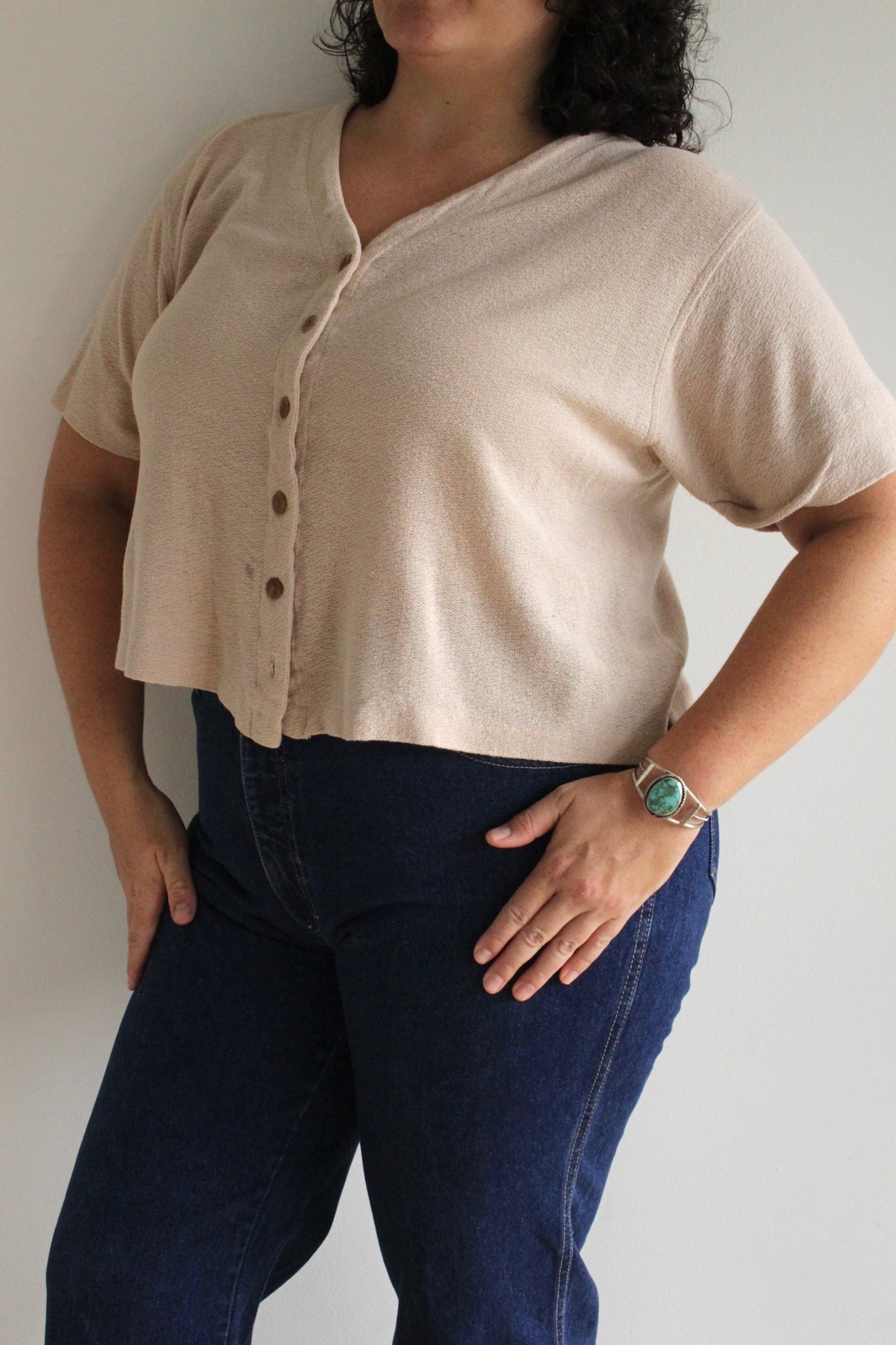 Vintage Sand Linen Gauze Cardigan