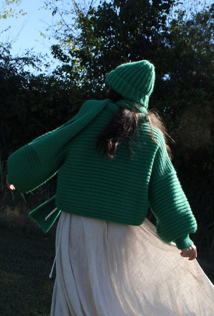 Romy Knitted Alpaca Balloon Sleeve Sweater