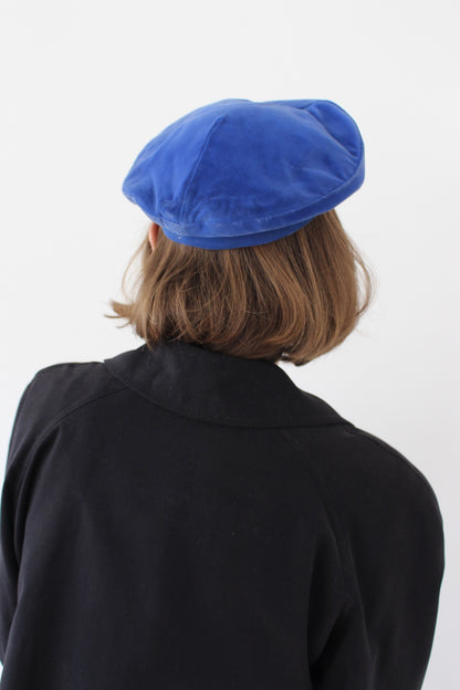 Gorgeous Vintage Royal Blue Velvet Beret