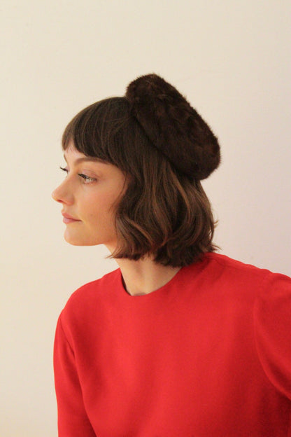Vintage Petite Fur Pillbox Hat