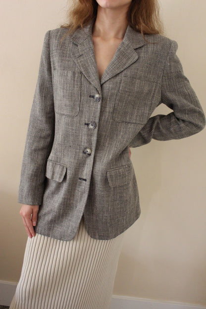 Vintage Woven Flax Blazer