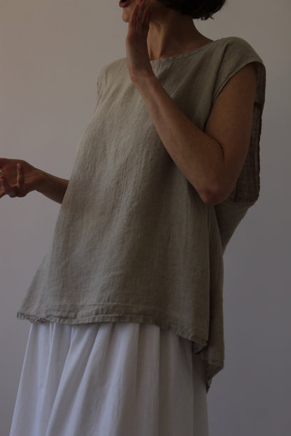 FLAX Stone Linen Tank