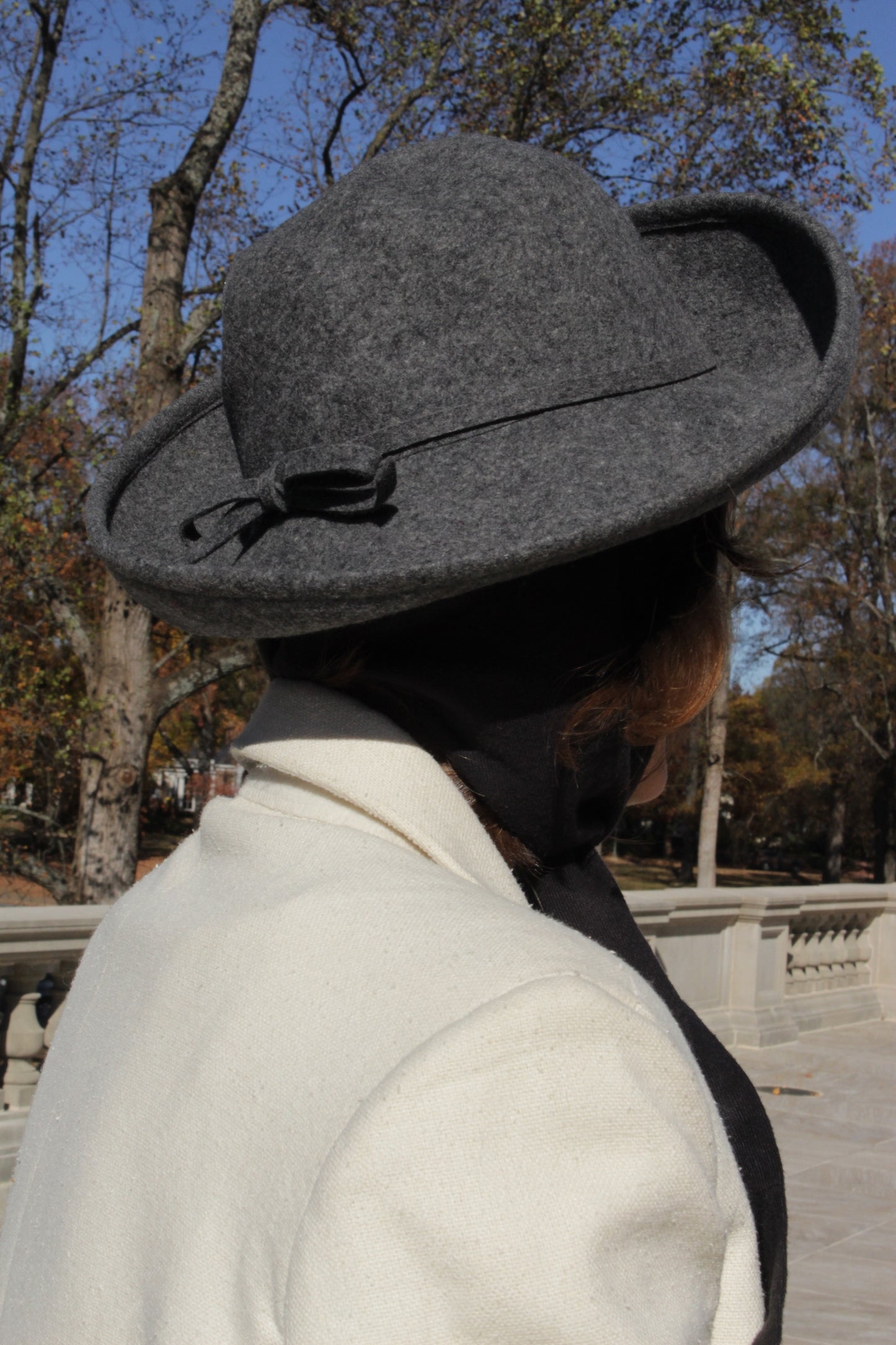 Vintage Smoke Felted Wool Tie Hat