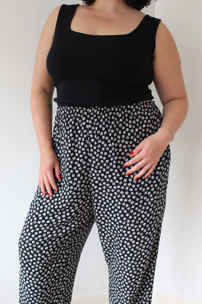 Vintage Geometric-Printed Easy Pants