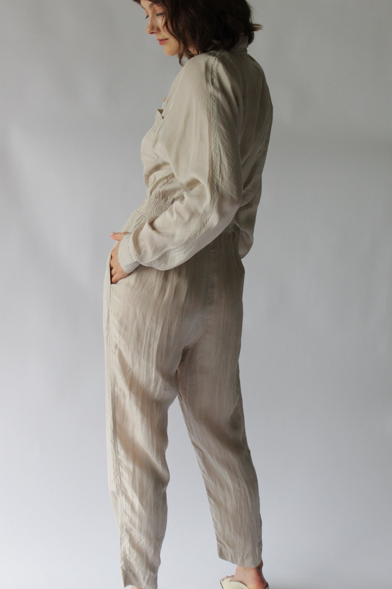 Vintage Diane Gilman Silk Dolman Sleeve Jumpsuit