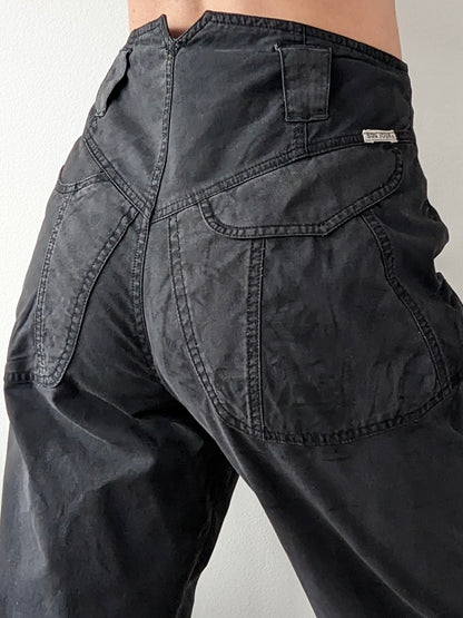 Vintage Faded Black High-Rise Trousers