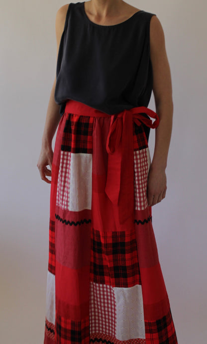 Stunning Vintage Patchwork Full-Length Skirt