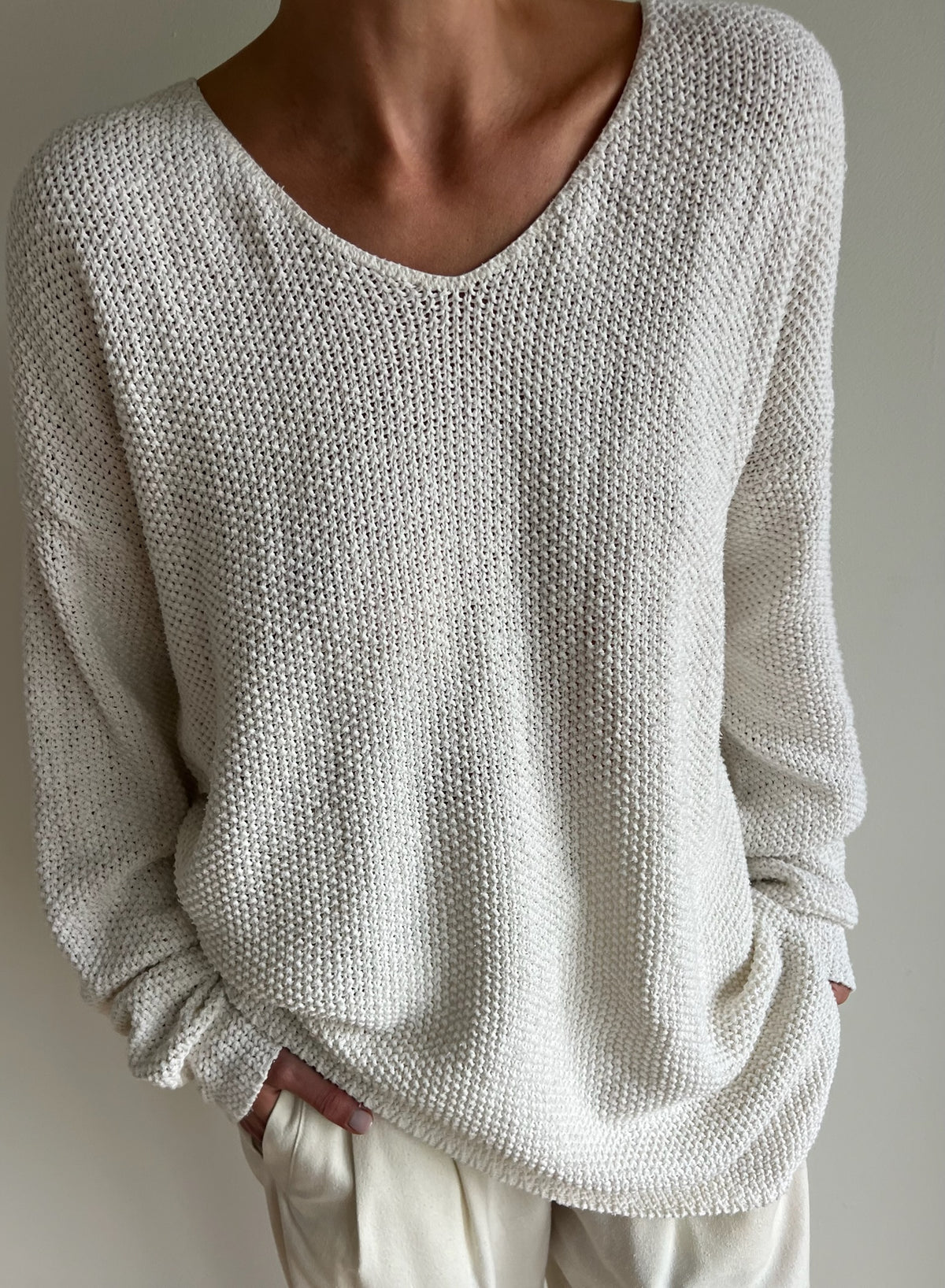 Vintage Ivory Seed Stitch Sweater
