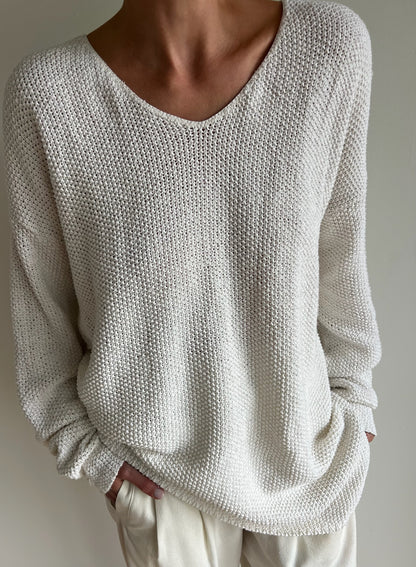 Vintage Ivory Seed Stitch Sweater