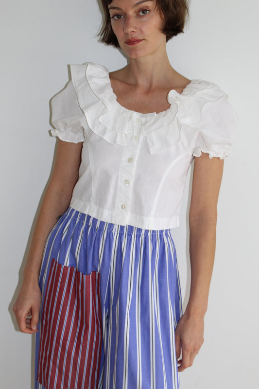 Favorite Vintage Cropped Ruffle Top