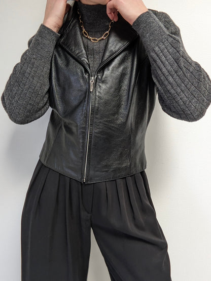 Vintage Wilsons Onyx Leather Zip Vest