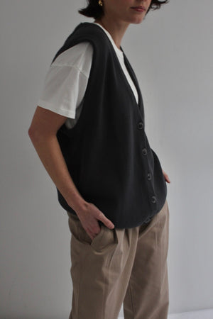 Na Nin Wilson Pima Cotton Vest / Available in Ivory, Cocoa, Smoke