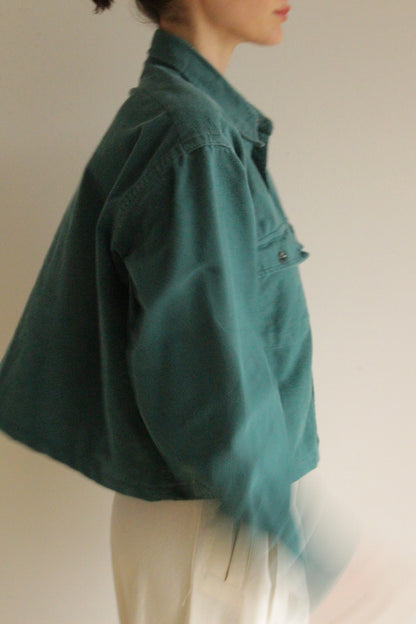 Reworked Long Sleeve Cropped Button Down