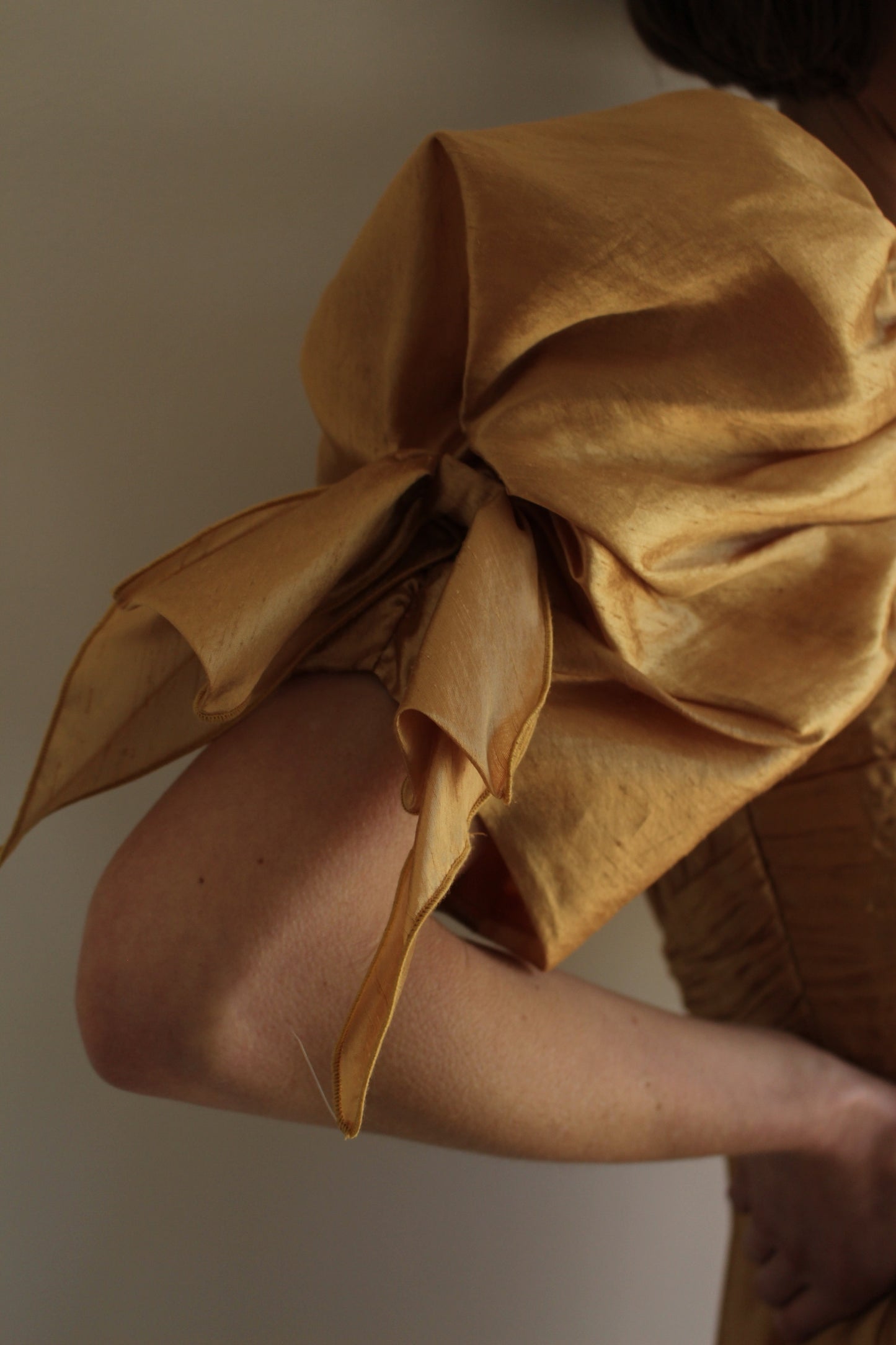 Vintage Gold Lamé Pleated Dress