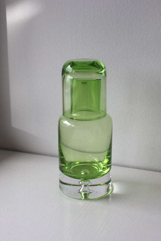 Stunning Vintage Krosno Blown Glass Bedside Carafe Set