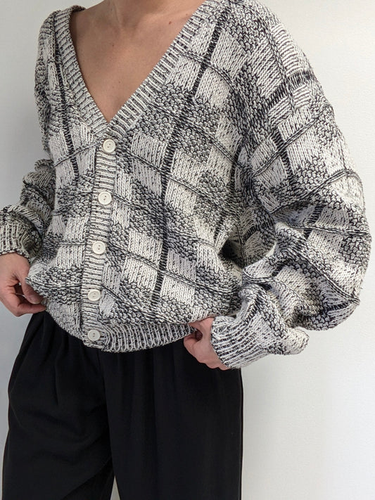 Vintage Salt & Pepper Cotton Cardigan