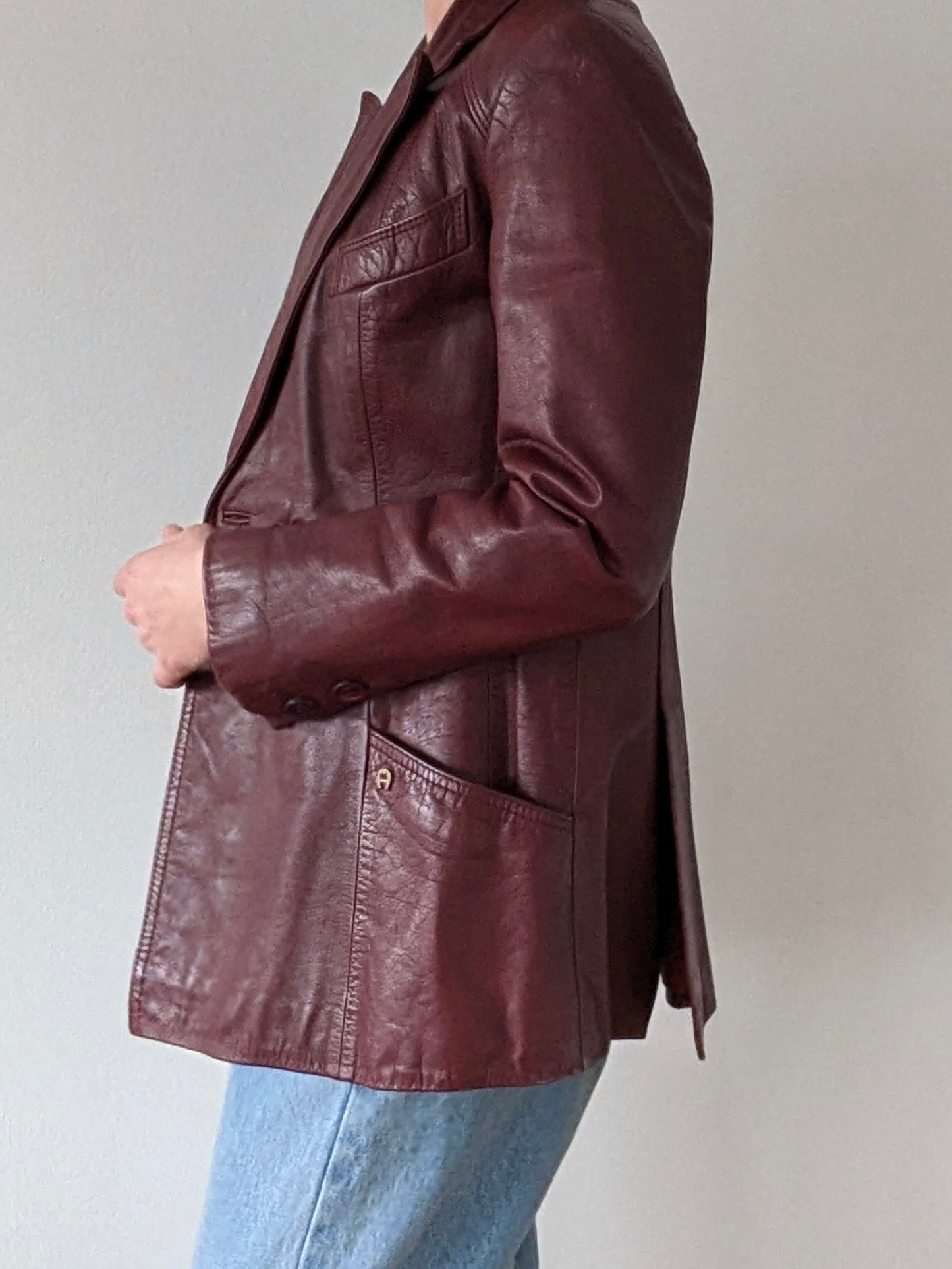 Favorite Vintage Etienne Aigner Merlot Leather Jacket