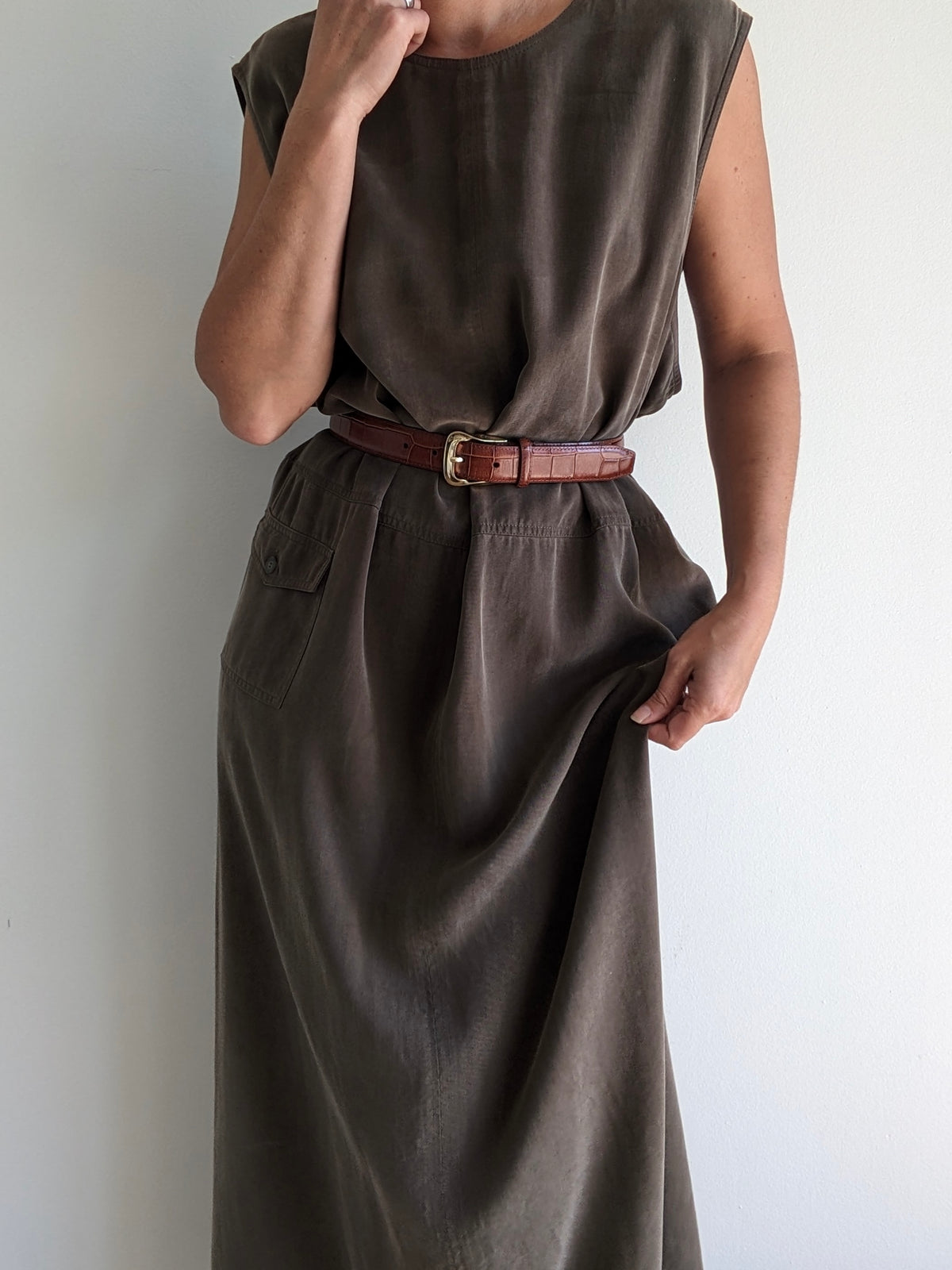 Vintage Moss Twilled Dress