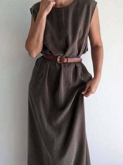 Vintage Moss Twilled Dress