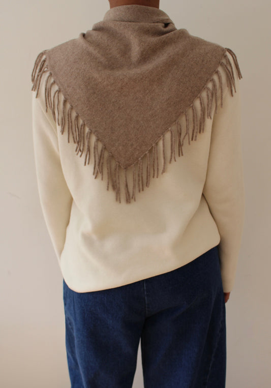 Reworked Cashmere Fringed Bandana