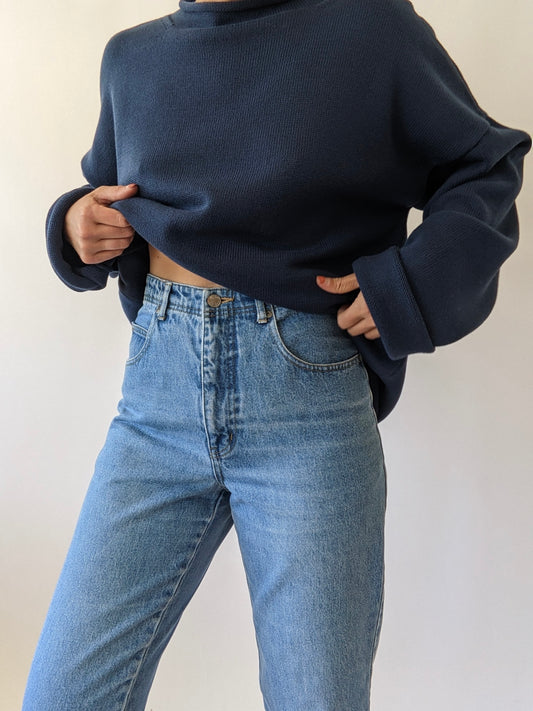 Vintage Faded Blue Denim