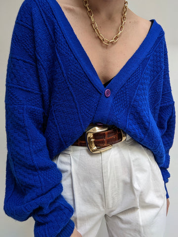 Vintage Sapphire Knit Cardigan