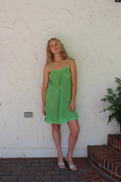 Vintage Kiwi Netted Tank Dress