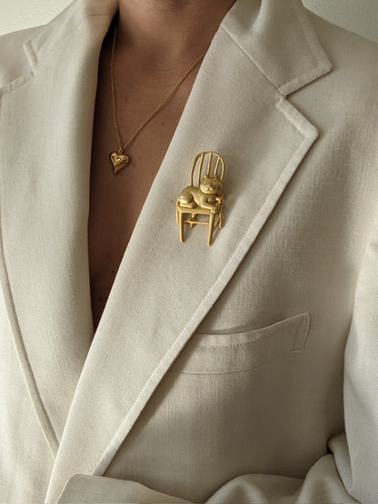 Sweetest Vintage Gold Cat Brooch