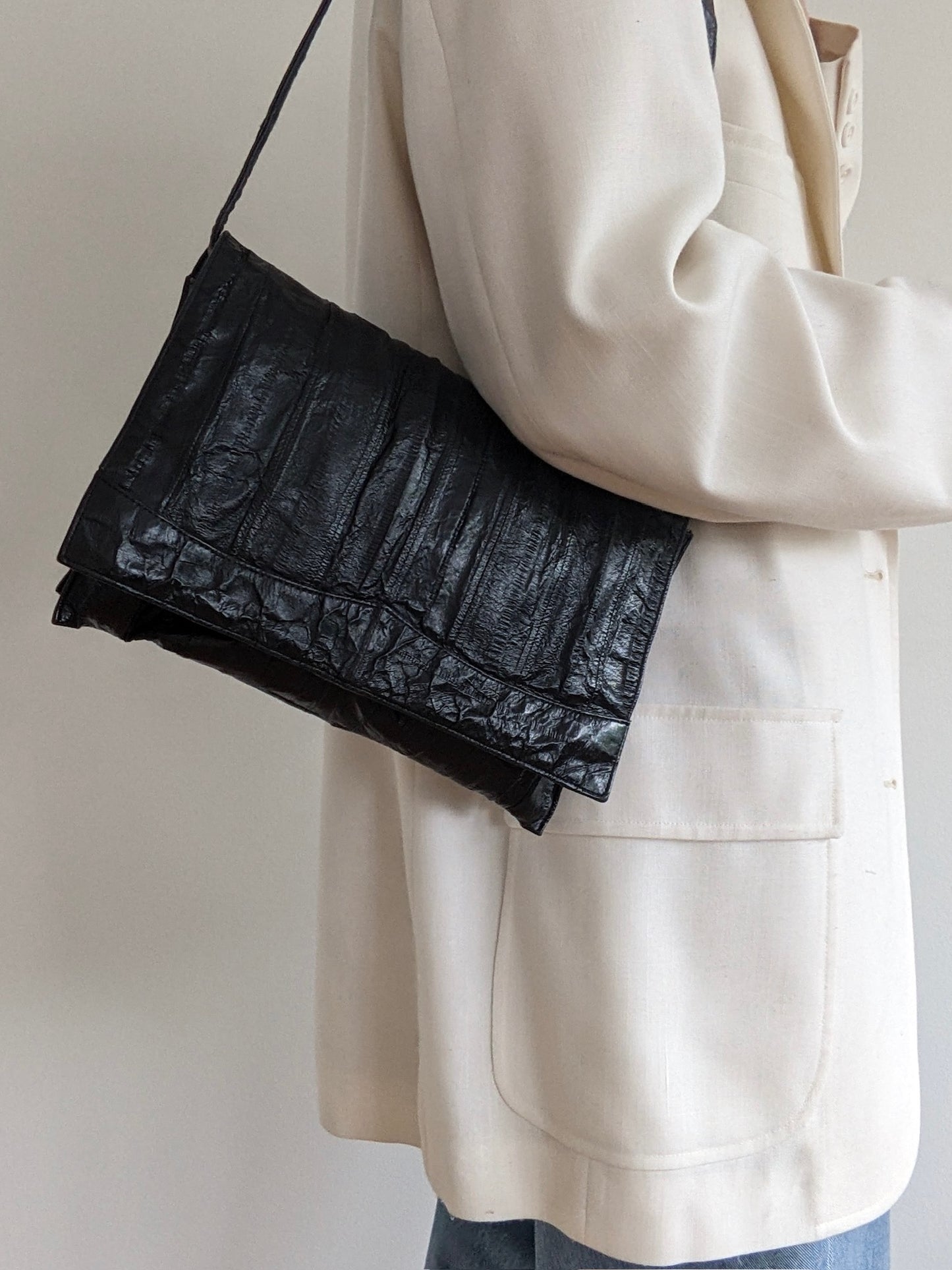 Vintage Ink Eelskin Leather Bag