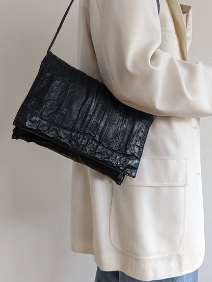 Vintage Ink Eelskin Leather Bag