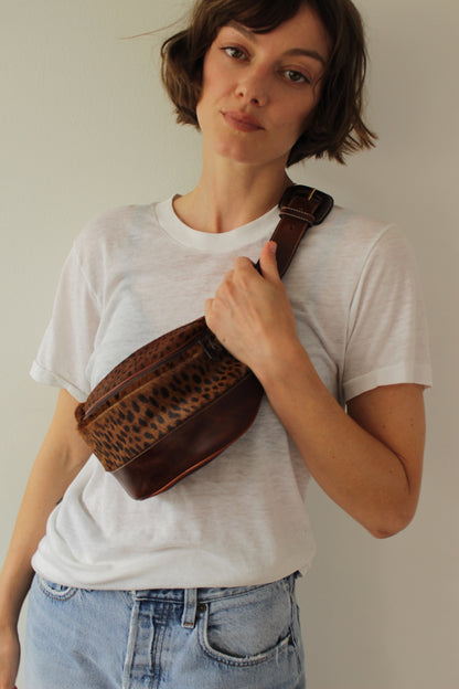 Incredible Vintage Printed Calf Hair Fanny Pack