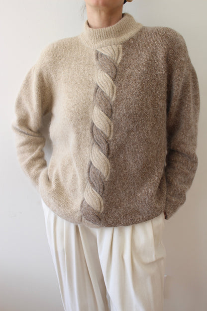 Vintage Two-Toned Silk & Angora Sweater