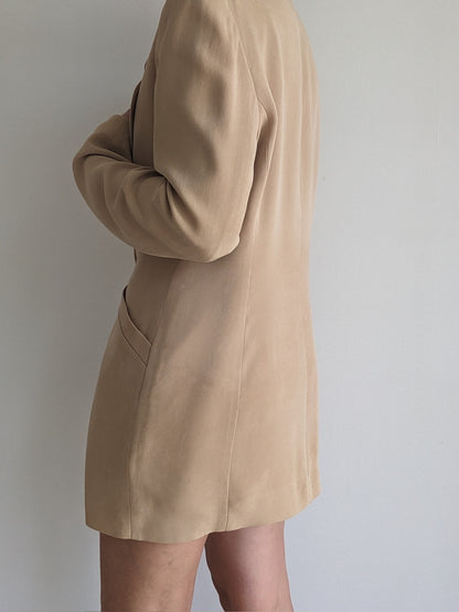 Vintage Latte Silk Blazer