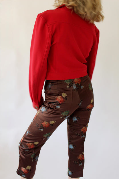 Rare Vintage Leather Accent Cropped Jacket