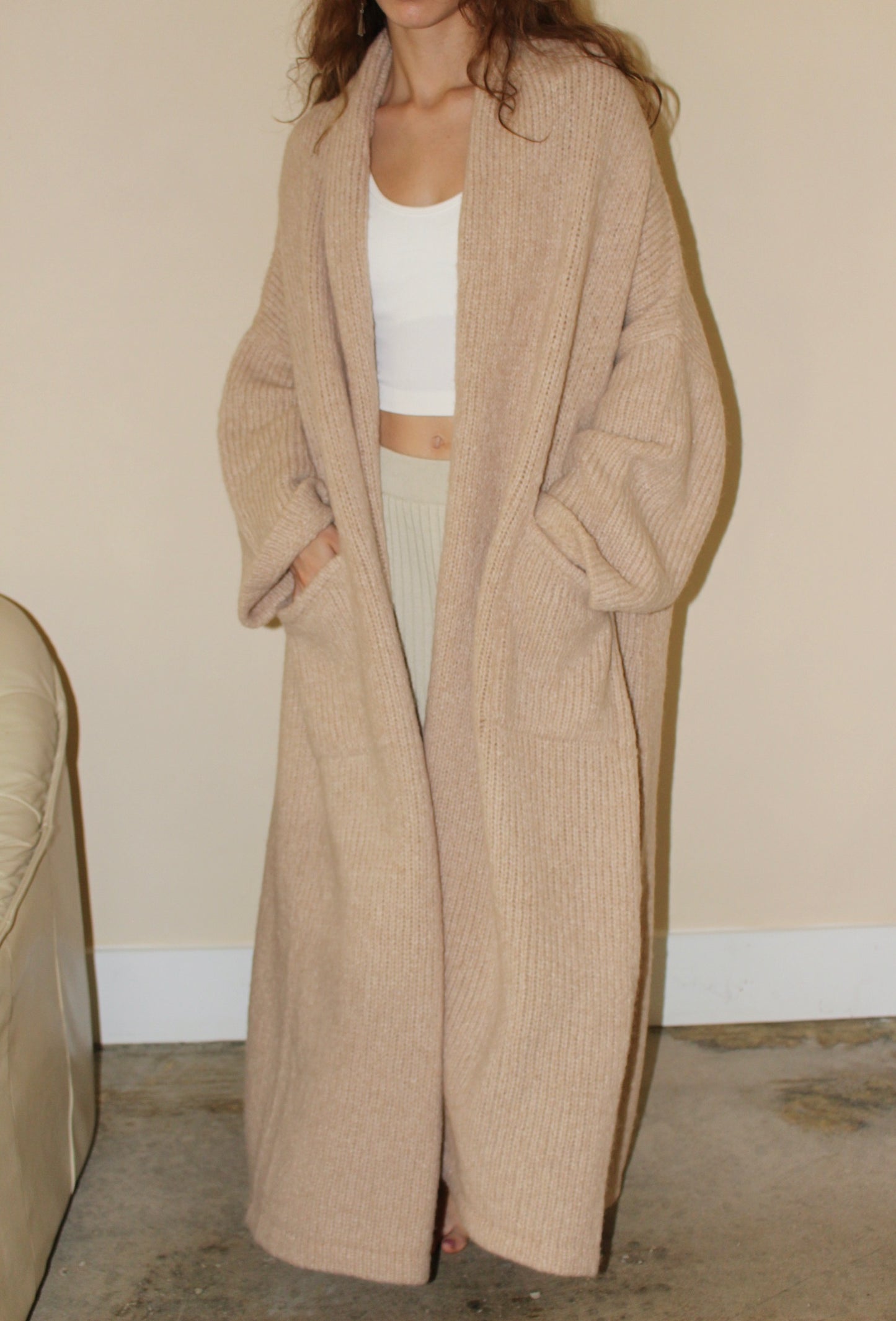 Haori Extra Long Alpaca Sweater Coat