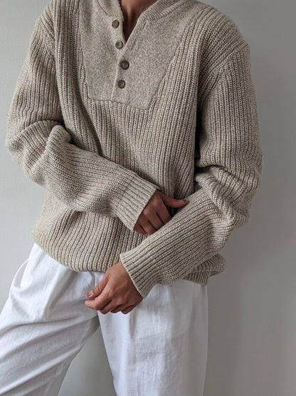 Vintage Oat Cotton Henley