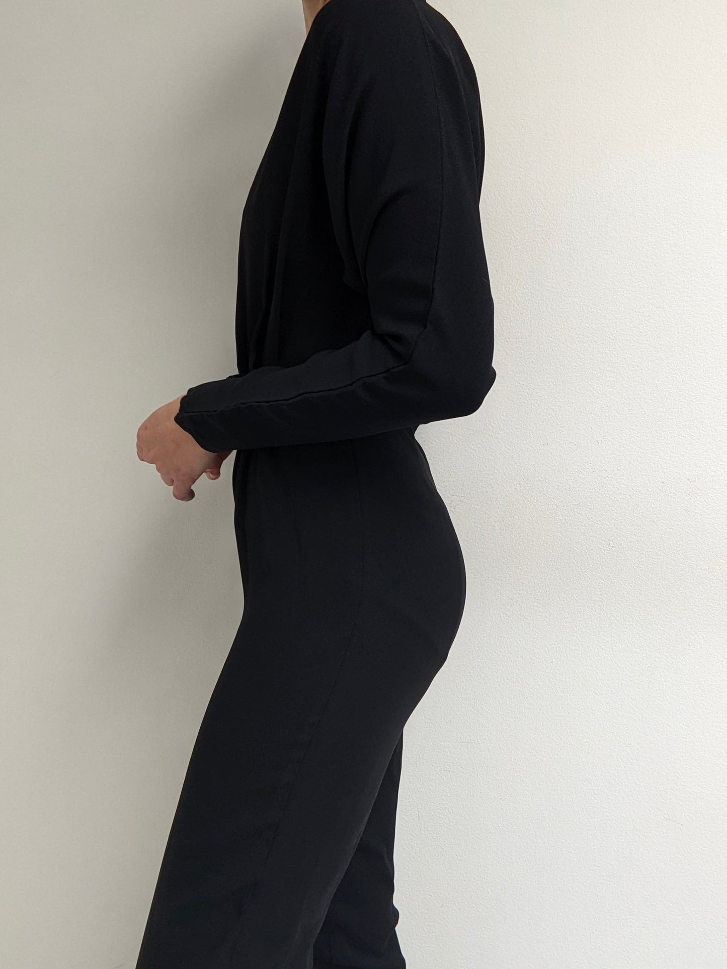 Vintage Ink Black Low-Cut Jumpsuit